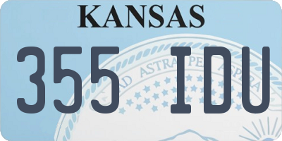 KS license plate 355IDU