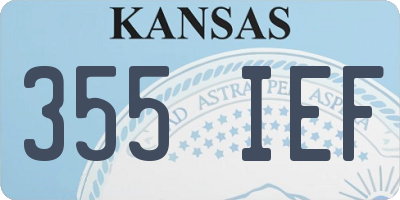 KS license plate 355IEF