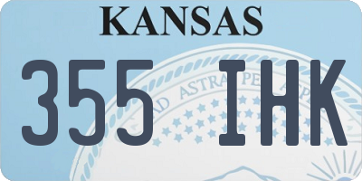 KS license plate 355IHK