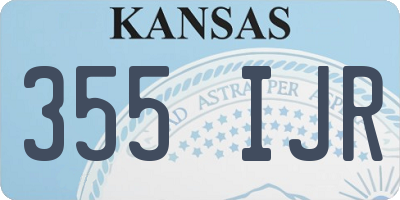 KS license plate 355IJR