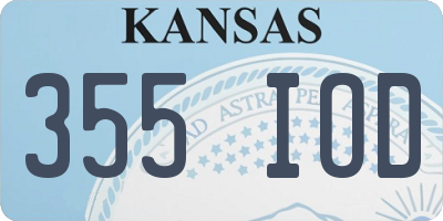 KS license plate 355IOD