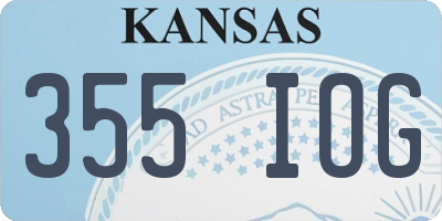 KS license plate 355IOG