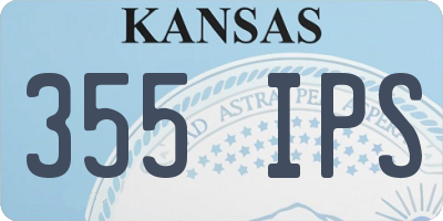 KS license plate 355IPS