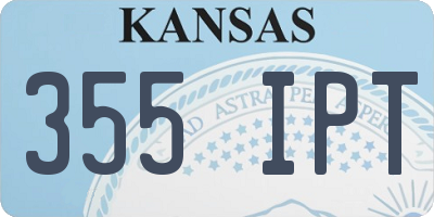 KS license plate 355IPT