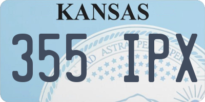 KS license plate 355IPX