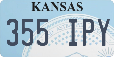 KS license plate 355IPY