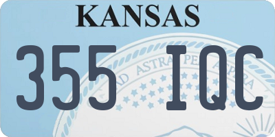 KS license plate 355IQC