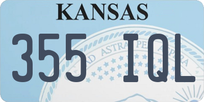KS license plate 355IQL