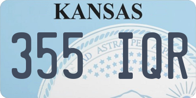 KS license plate 355IQR