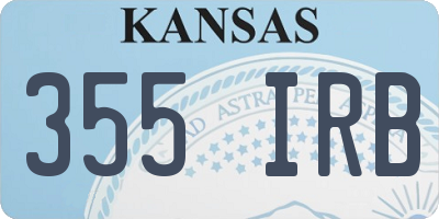 KS license plate 355IRB