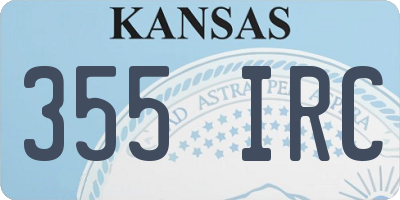KS license plate 355IRC