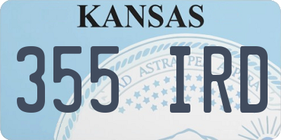 KS license plate 355IRD