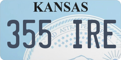 KS license plate 355IRE