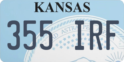 KS license plate 355IRF