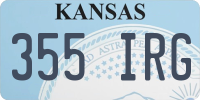KS license plate 355IRG