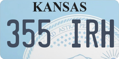 KS license plate 355IRH
