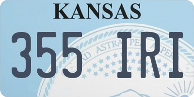KS license plate 355IRI