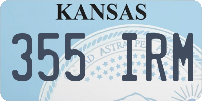 KS license plate 355IRM