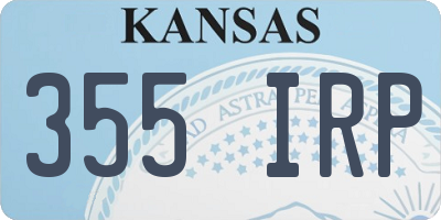 KS license plate 355IRP