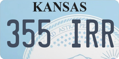 KS license plate 355IRR