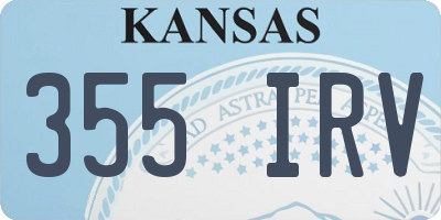 KS license plate 355IRV