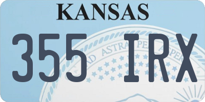 KS license plate 355IRX