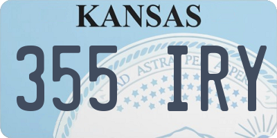 KS license plate 355IRY