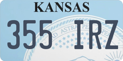 KS license plate 355IRZ