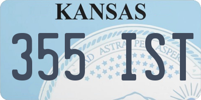KS license plate 355IST