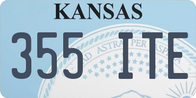 KS license plate 355ITE