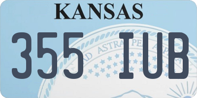 KS license plate 355IUB