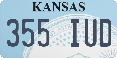 KS license plate 355IUD