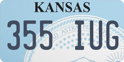 KS license plate 355IUG