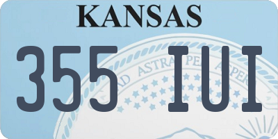 KS license plate 355IUI