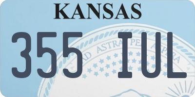 KS license plate 355IUL