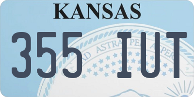 KS license plate 355IUT