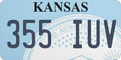 KS license plate 355IUV