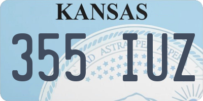 KS license plate 355IUZ
