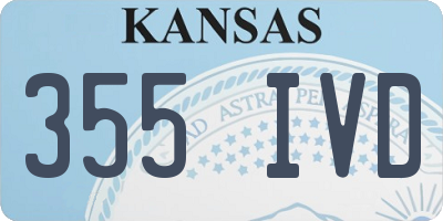 KS license plate 355IVD