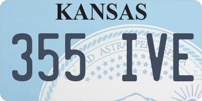 KS license plate 355IVE