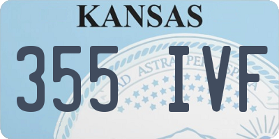 KS license plate 355IVF