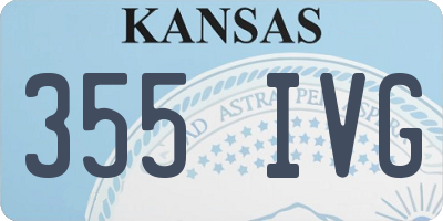 KS license plate 355IVG