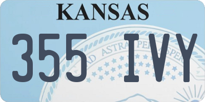 KS license plate 355IVY