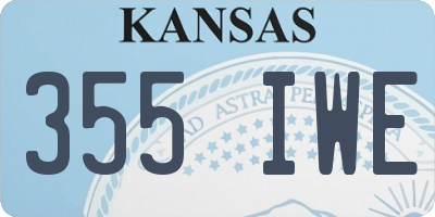 KS license plate 355IWE