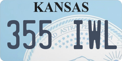 KS license plate 355IWL