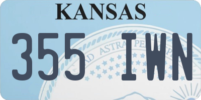 KS license plate 355IWN