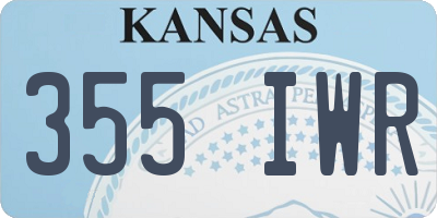 KS license plate 355IWR