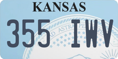 KS license plate 355IWV