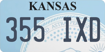 KS license plate 355IXD