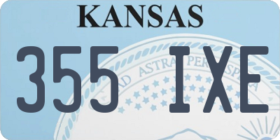KS license plate 355IXE